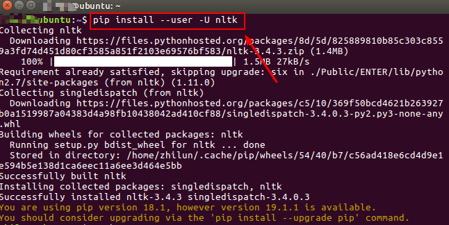 install nltk on ubuntu