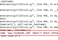 ssl.CertificateError - hostname does not match either of