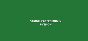 string processing in python