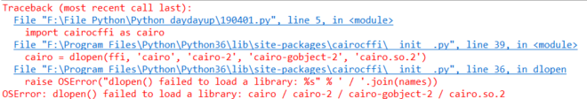 osError - dlopen fail to laod cairo library