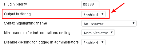 ad inserter enable output buffering