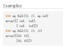 numpy.full() tutorials and examples