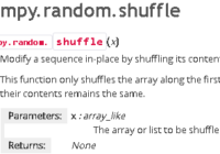 understand numpy.random.shuffle