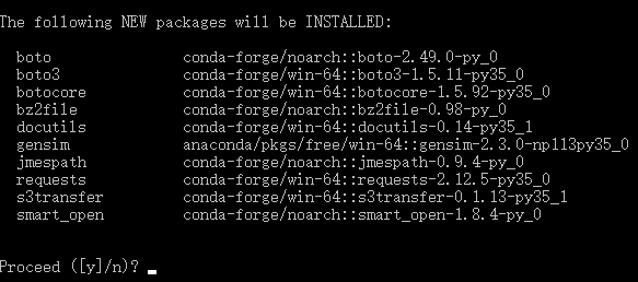 conda install gensim