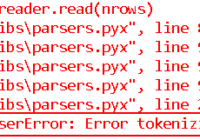 pandas.errors.ParserError - Error tokenizing data. C error