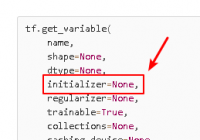 how tf.get_variable() initialize a tensor when its initializer is None