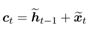 lstm hidden state formula