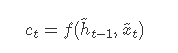 the equation of lstm hidden state