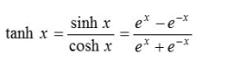 tanh(x) formula