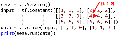 understand the begin and size of tf.slice() in tensorflow