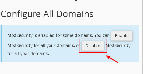 disable ModSecurity for all domains