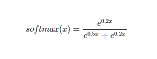 the example of softmax function with hyperparameter