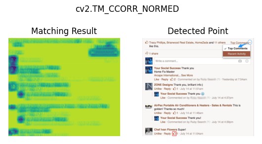 The effect of cv2.matchTemplate() cv2.TM_CCORR_NORMED