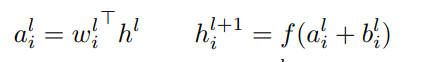 The equation of l-th layer neural networks