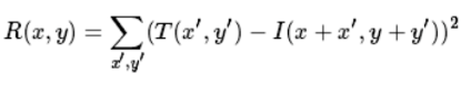 the equation of cv2.TM_SQDIFF