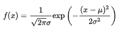 the equation of Gaussian Distribution