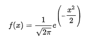 the equation of standard norm distribution