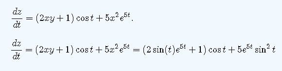 the example of Multivarible Chain Rule