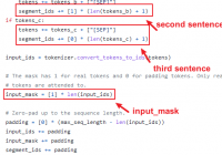 input three sentences to bert model