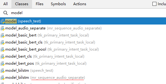 Find python files (.py) by file name in pycharm