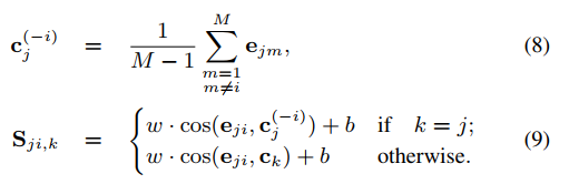 How to compute similarity matrix in GE2E