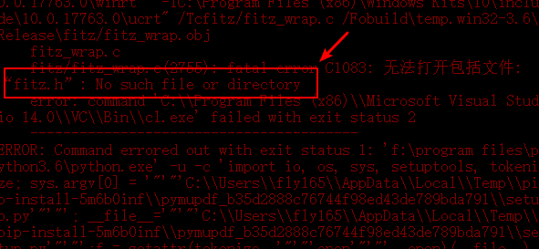 no fitz.h file when installing pymupdf