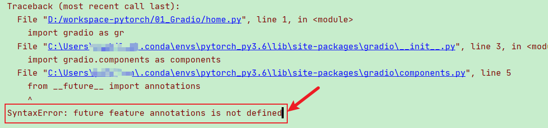 Fix Python SyntaxError: future feature annotations is not defined - Gradio Tutorial